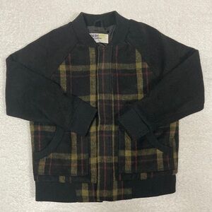 Genuine kids Oshkosh old man car coat flannel plaid zip boys 5t